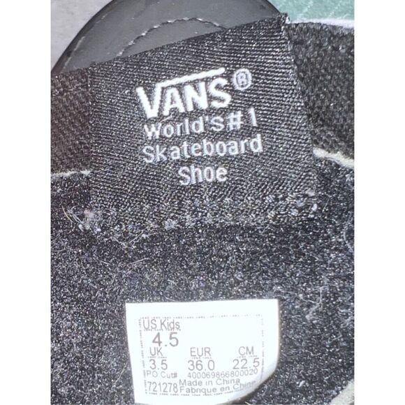 Kids Unisex Vans SK8-HI 'IRIDESCENT Silver Hearts Sneakers Size 4.5 - Picture 6 of 8